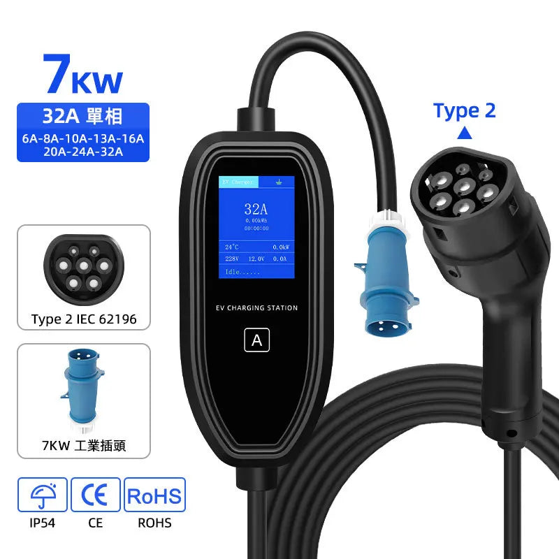 ROMADA K09 New Energy Electric Vehicle Charging Gun Portable In-Car Charger Home Use EU/US Standard Tesla EV Charging Station