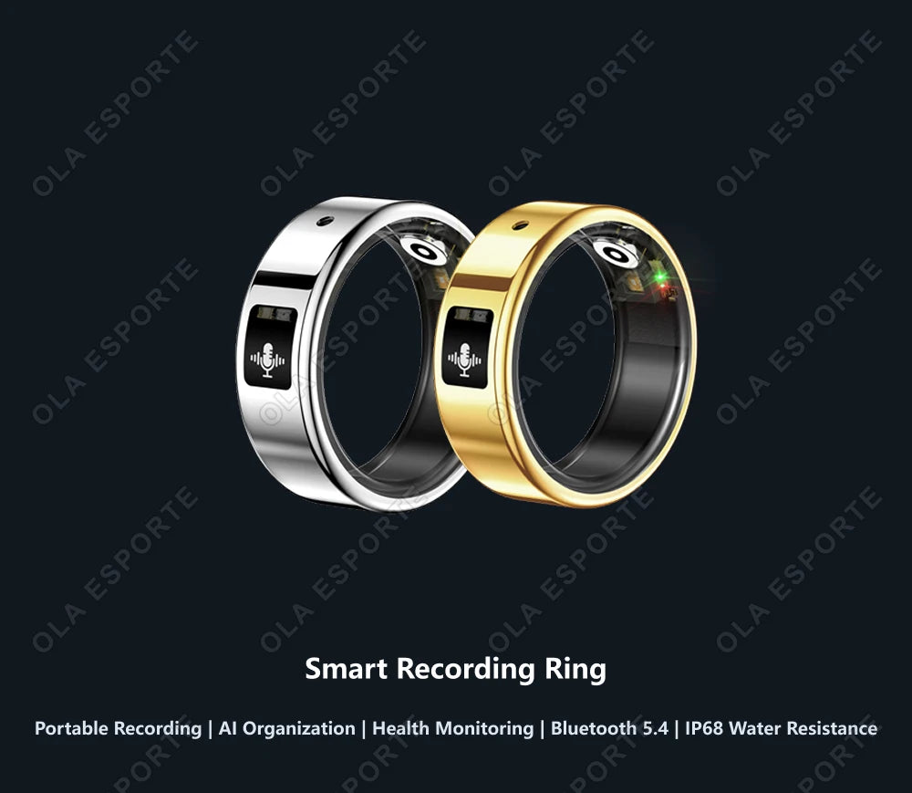New AI Recording Smart Ring 2026 Heart Rate Health Monitoring Gesture Control AI-Translation Waterproof Multiple Sport Smartring