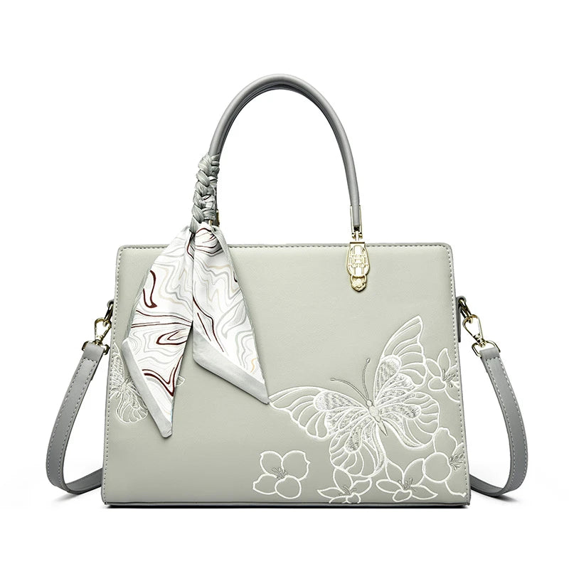 Genuine Brand  Women Bags Luxury  PU Leather  Embroidery Shoulder Bags Crossbody Messenger Bags for Women Casual Tote Sac A Main