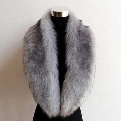 Hood Fur Scarf Imitation Fur Shawl Fake Collar Wrap Winter Scarf Large Winter Fur Collar Thick Neck Warmer Scarf Woman Luxury