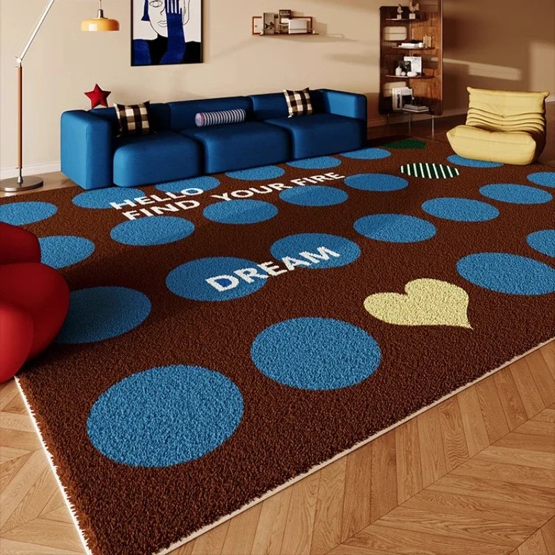 Retro Style Rugs for Bedroom Large Area Living Room Decoration Anti-slip Carpet Thick Plush Floor Mat Fluffy Soft Cloakroom Rug