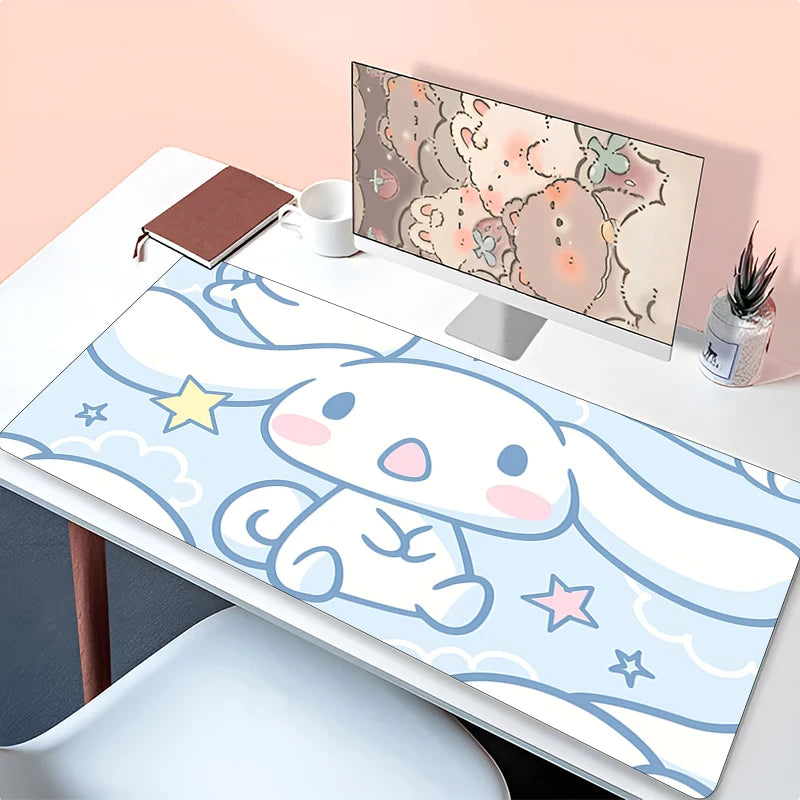 Kawaii Mouse Pad Laptop Anime Gamer Cabinet Keyboard Rug Cute Cartoon C-cinnamoroll Desk Mat PC Gaming Mousepad For Girl Gifts