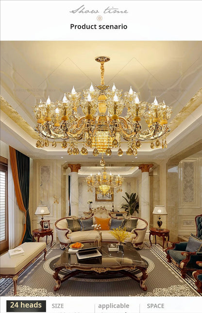 Postmodern Chandelier Living Room Lights European Dining Room Bedroom Home Master Luxury Atmospheric Lamps Villa Crystal Lamps