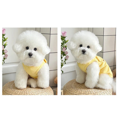 1pc Waffle Knit Pet Vest Cute Puppy Coat Shirts With Leash Ring Adjustable Breathable Dog And Cat Shirt For Spring/summer