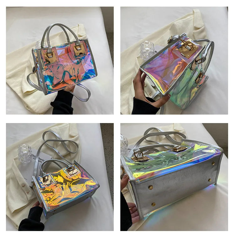Fashionable Plastic Dazzling Colors Casual Crossbody Bags for Women Ladies Luxury Designer Tote Handbags Travel Shoulder Bag Sac
