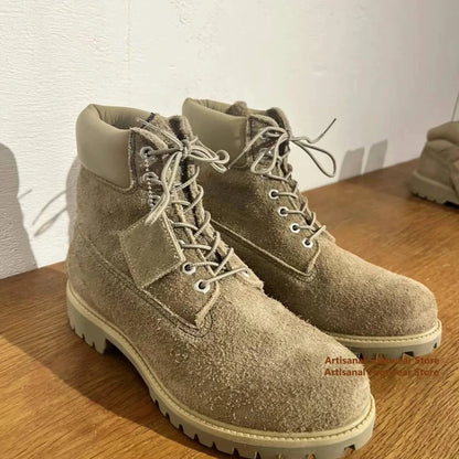 High-Top Big Toe Motorcycle Boots Men's Boots Lace-Up Trendy Outdoor Hiking Boots Designer Handmade Height Increased Men Boots