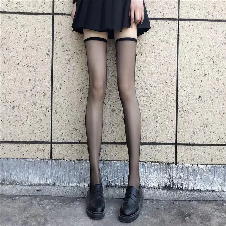 2026 Women Suspender Wide-banded Velvet Tights Lolita Thigh High Stockings with Cross Y2K JK Cosplay Over The Knee Sockings