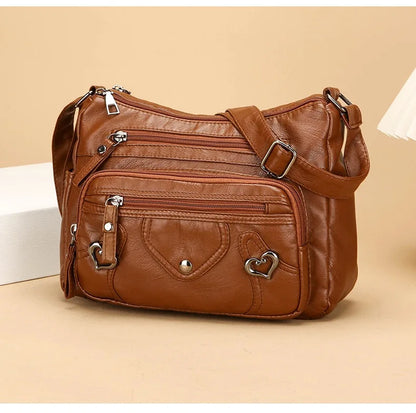Multi Pocket Soft Leather Crossbody Bag Luxury Purses Handbags Women's Bag Designer Shoulder Messenger Bags for Women