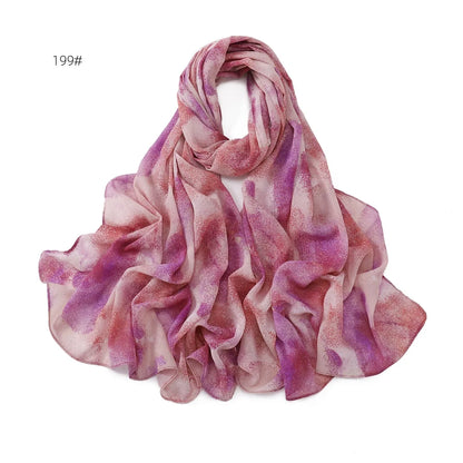 66 Colors Pearl Chiffon Printed Hijab Scarf New Fresh Small Floral Polka Dot Sunscreen Silk Scarf Shawl Turbans for Women Hijabs