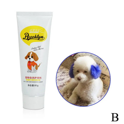 80g Pet Dog Animals Hair Bright Coloring Dyestuffs Hair Bright Safe Dyeing Pigment for Dogs Cats Safe Pet Accessories
