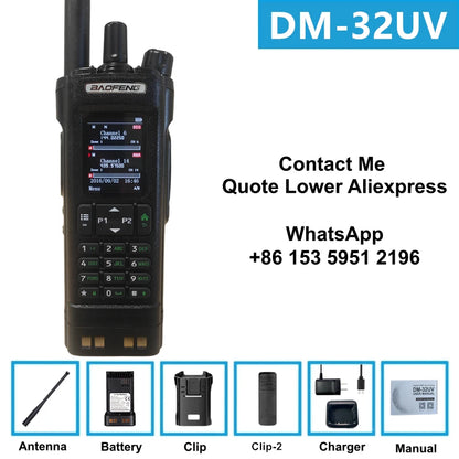 DMR GPS 10W DM-32UV BAOFENG DM32 Walkie Talkie Multi Band TDMR Dual Time Slot Wireless Copy Frequency Type-C AM/FM Two Way Radio