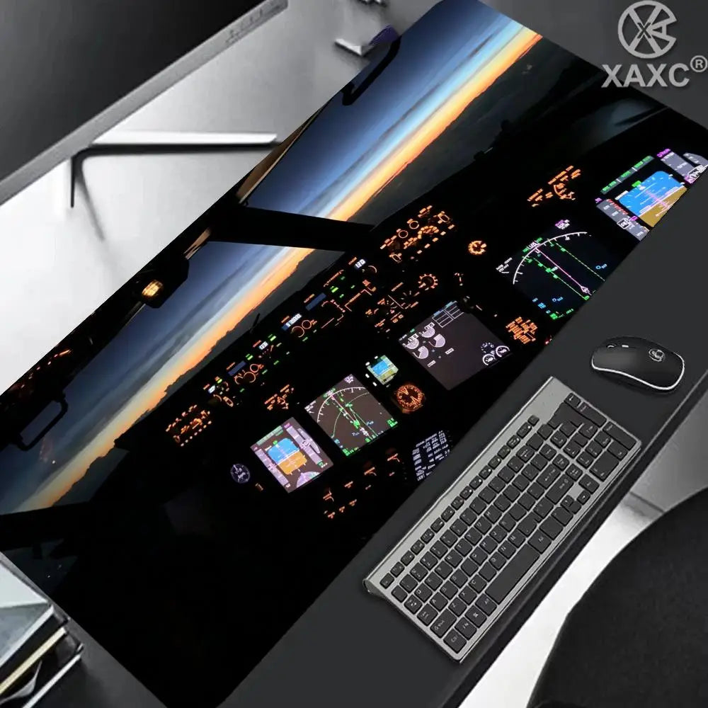 Rolling in the Sky: Professional Helicopter Cockpit Mouse Pad - XXL Gaming Desk Mat for Flight Simulator & Office XAXC