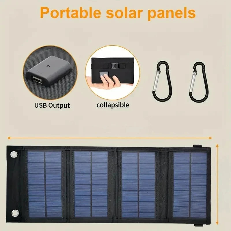 Portable USB Foldable Solar Panel Folding Solar Panels For Travel Mobile Phone Charging Bank Flashlight Fan Mobile Phone Battery