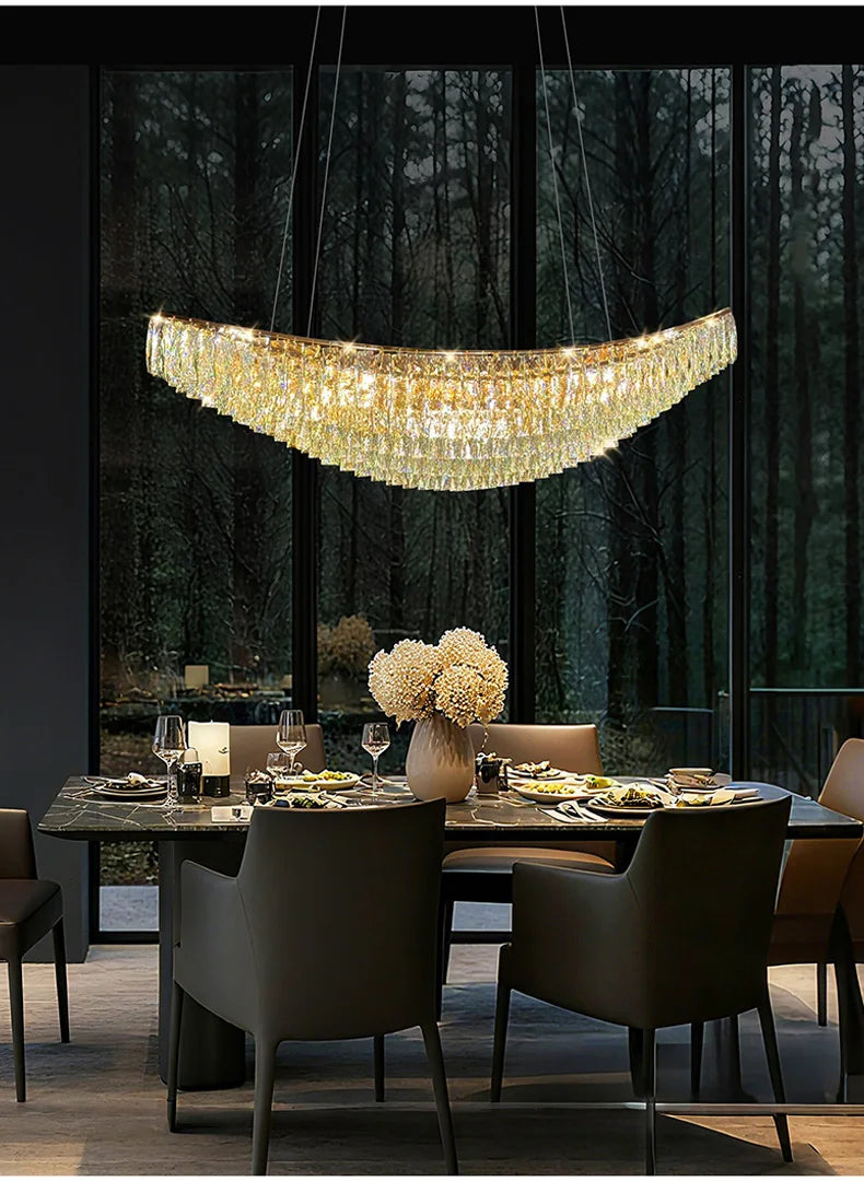 Luxury Crystal Modern Ceiling Chandeliers Dining Table Light Lustre Led Ceiling Lights Home Decor Suspension Chandelier Żyrandol