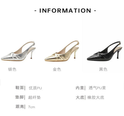 Luxury Designer Women's Shoes Exquisite Pointed Tip High Heeled Sandals for Woman Elegant French Casual Shoes Sandalias De Mujer