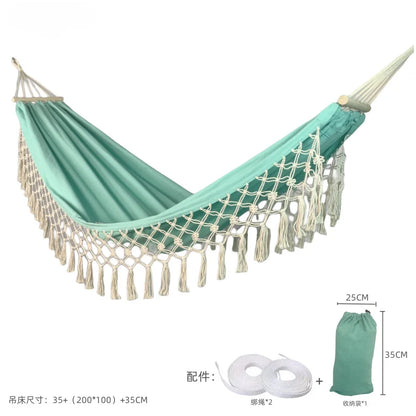 Hammock Outdoor Camping Leisure Canvas Thickened Swing Hammock Anti-rollover Perfect for Garden Patio Backyard
