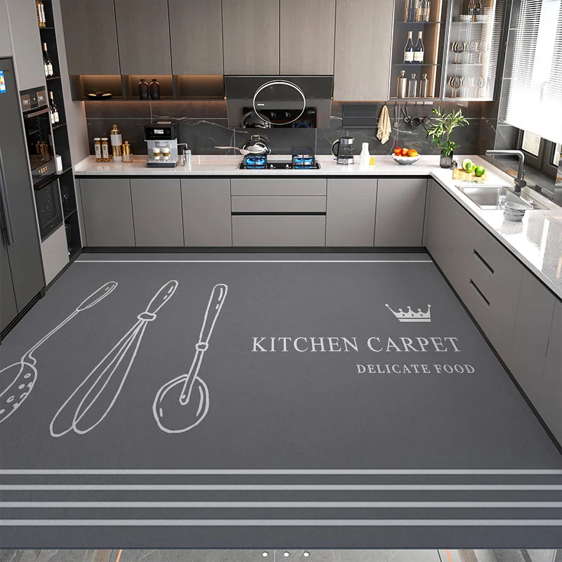 Modern Minimalist Balcony Washable Carpet Large Area Non-slip Floor Mat Anti-oil Anti-fouling Kitchen Rugs Home Pvc Leather Rug