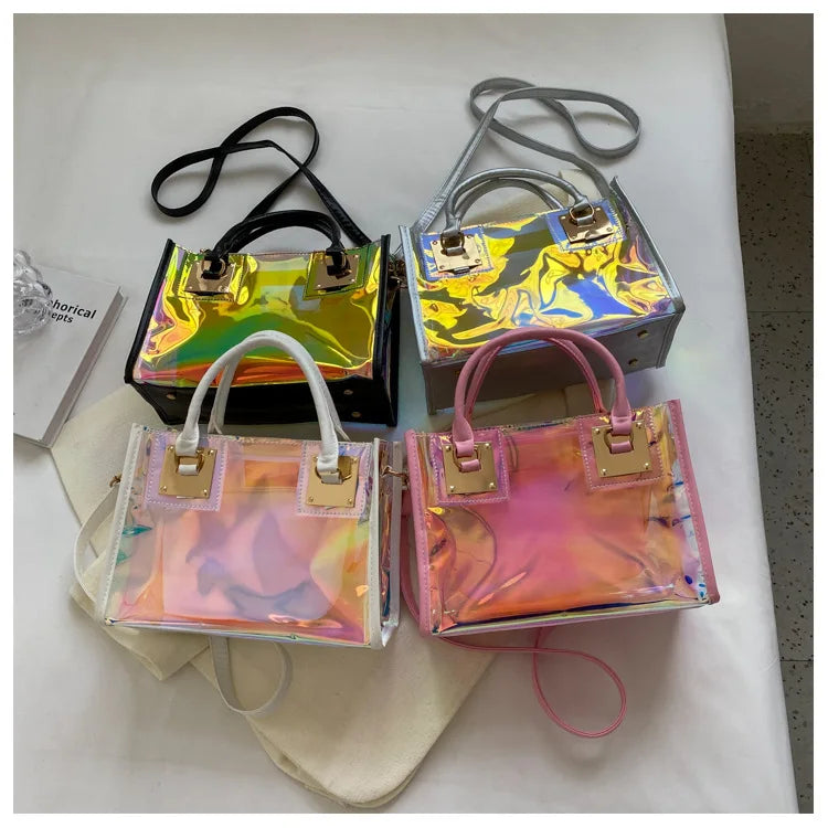 Fashionable Plastic Dazzling Colors Casual Crossbody Bags for Women Ladies Luxury Designer Tote Handbags Travel Shoulder Bag Sac