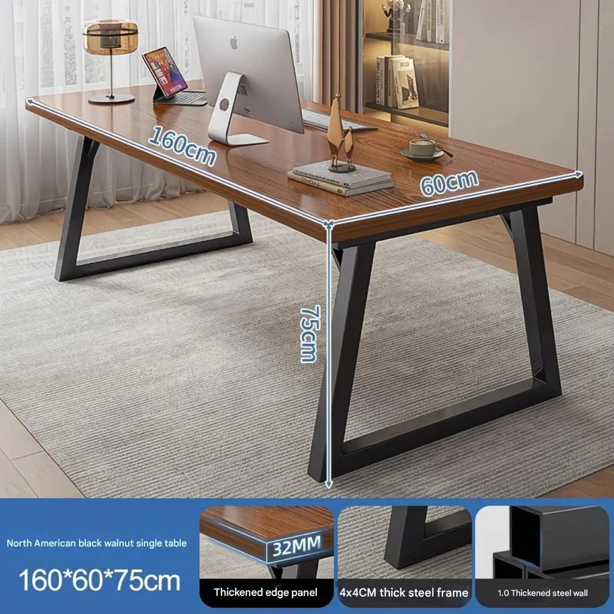 32mm Thickness 100/120/140/160cm Office Computer Desks Study Table Gaming Room Desk Furniture for Home And Office Settings