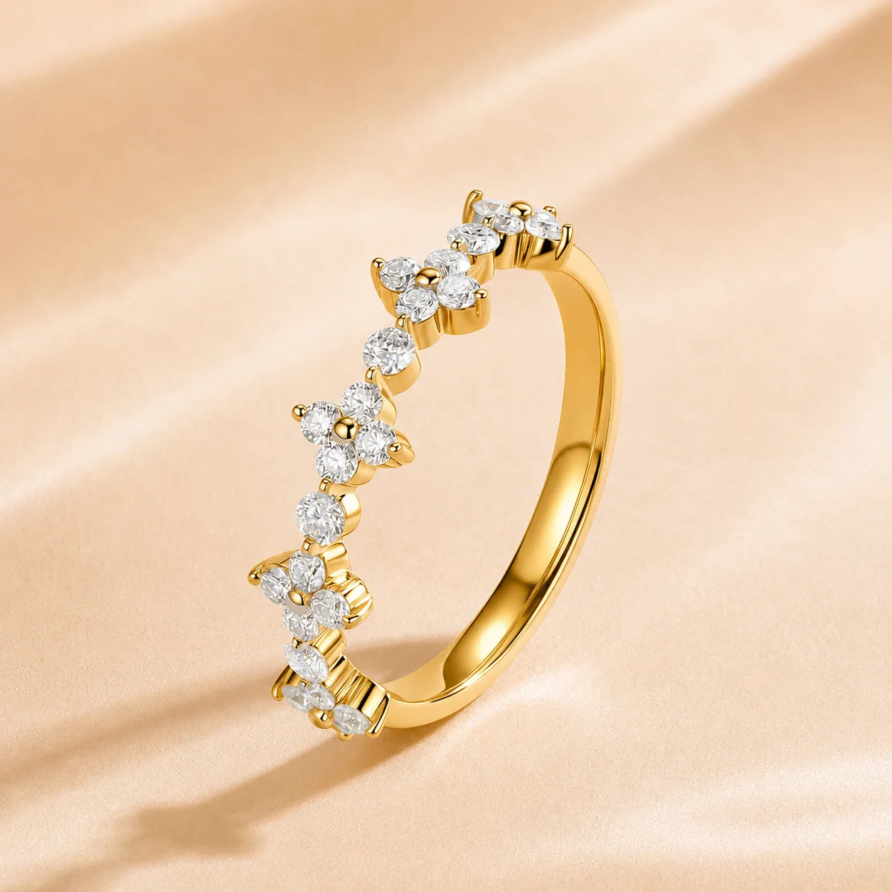 Custom Lab Grown Diamond VVS Clarity 9K 14K Gold 0.5cttw D Color Anniversary Engagement Promise Wedding Ring for Women