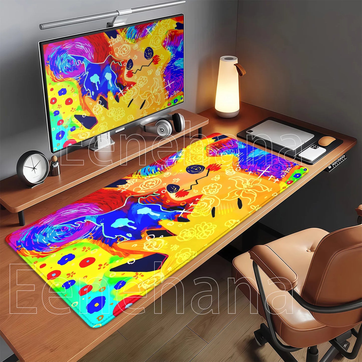 Gaming Pokemon Mimikyu Anime Kawaii PC Mouse Pad Keyboard Overlock Larger Mousepad PC Offices Non-slip Base HD Printing Desk Mat
