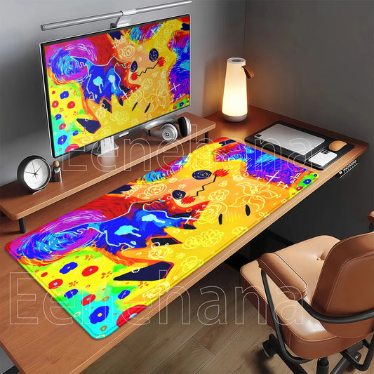 Gaming Pokemon Mimikyu Anime Kawaii PC Mouse Pad Keyboard Overlock Larger Mousepad PC Offices Non-slip Base HD Printing Desk Mat