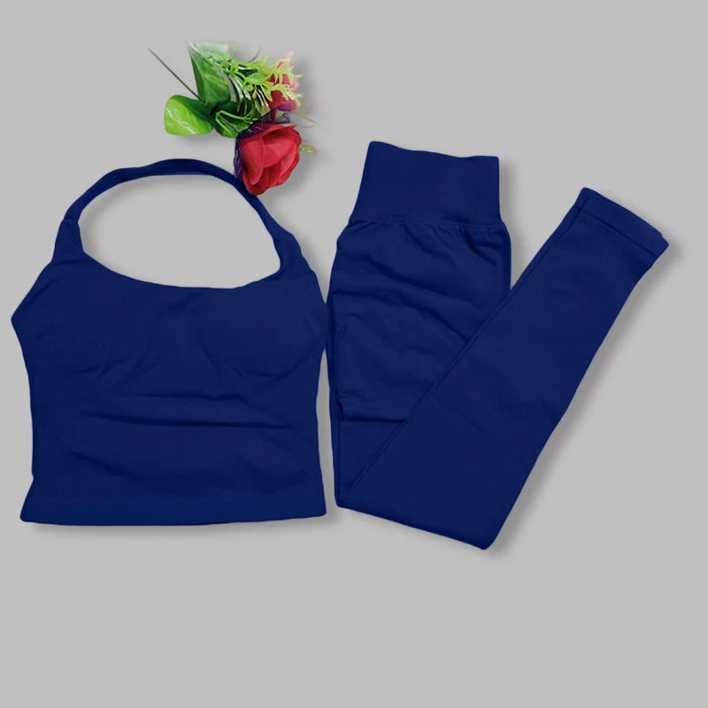 two pieces yoga outfits DF impact gym clothing fitness pants set DFNNYE woman Halter Top sports leggings Gym workout sets