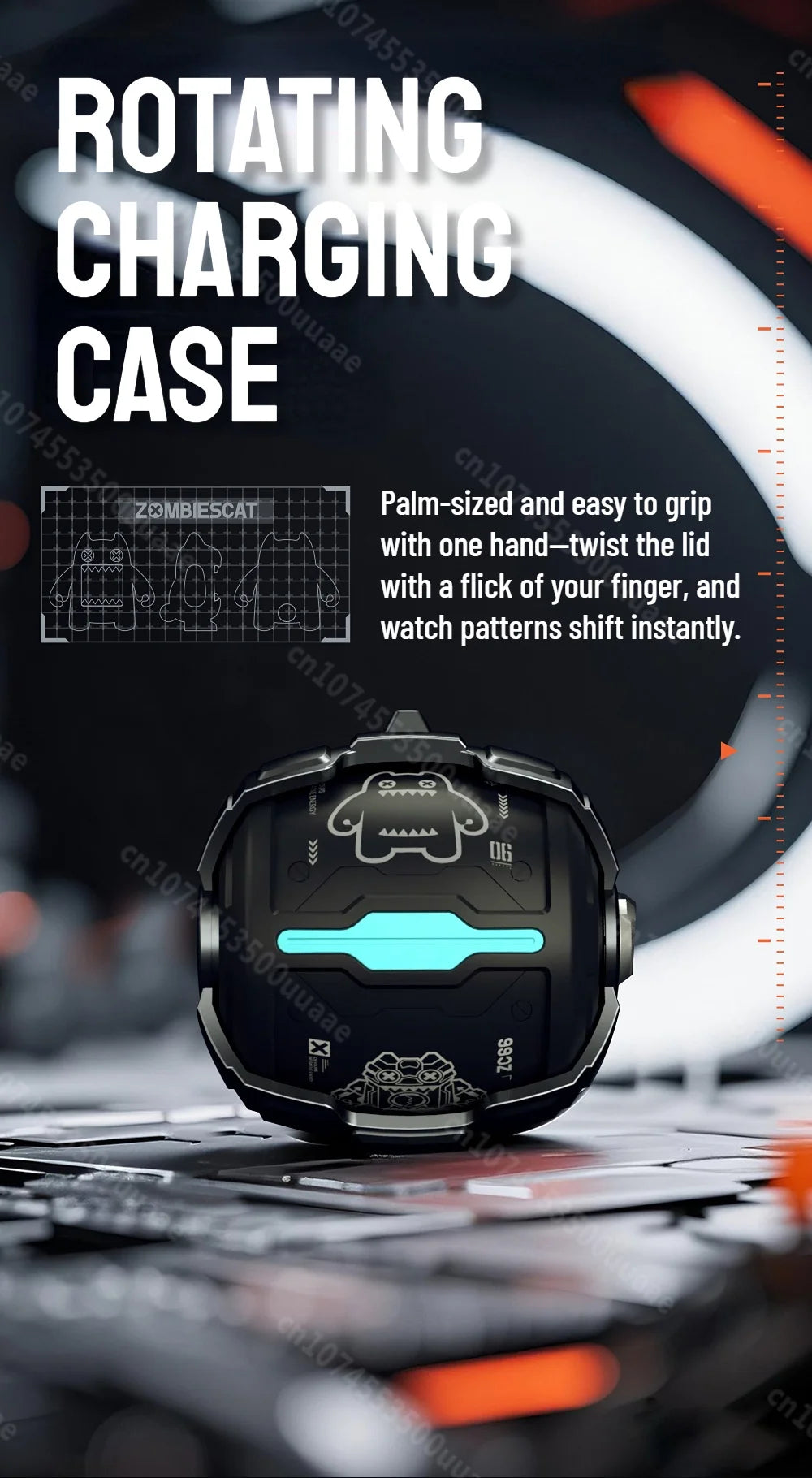 ZOMBIES CAT Bluetooth 5.4 Sports Earbuds Mini Invisible In-Ear TWS Wireless Earphone Clear Call Headphone with Sport Lanyard