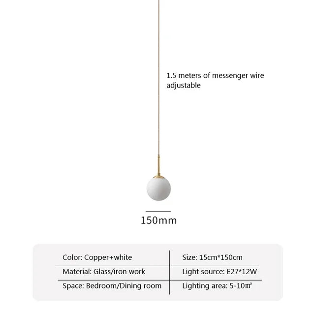 LED Glass Ball Pendant Lamp Chandelier Lights Home Indoor Kitchen Island Restaurant Bar Table Decor Hanging Suspension