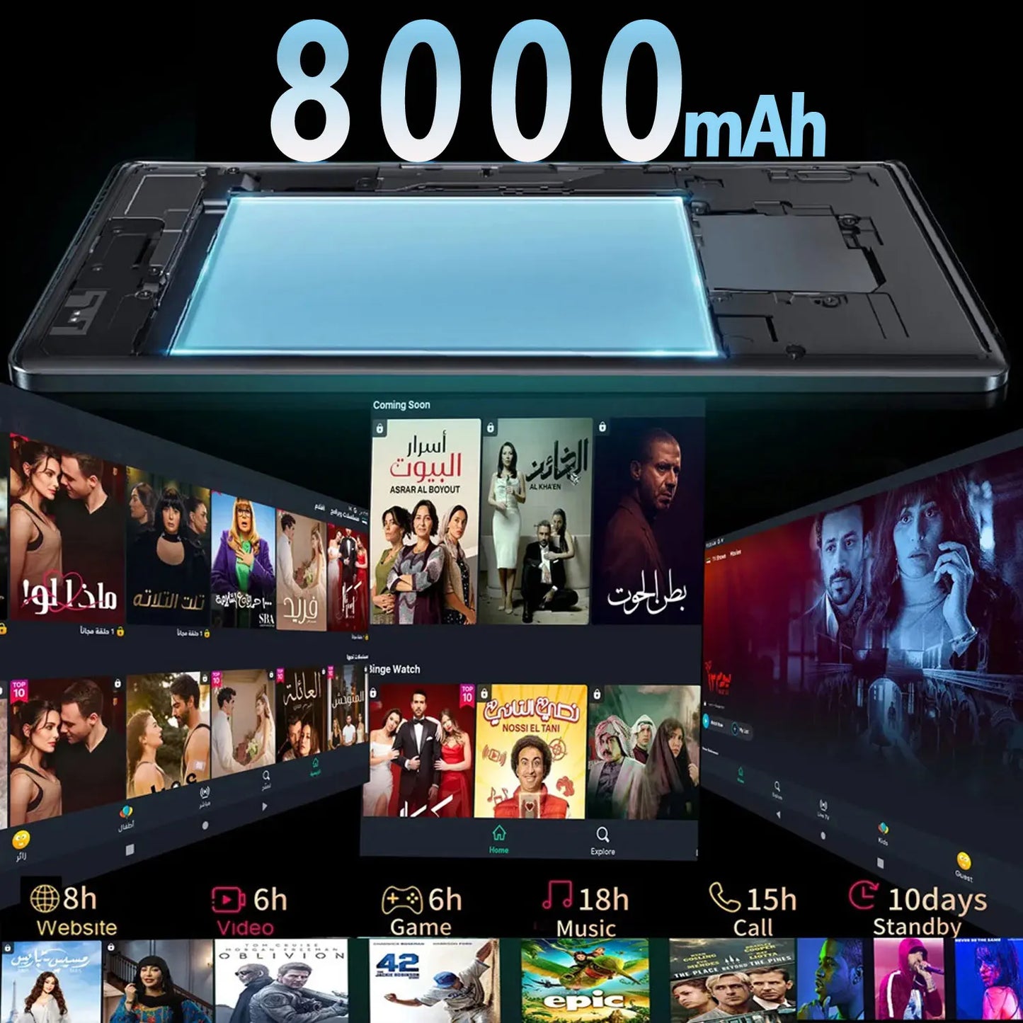 Tablet 4G 5G Pad Pro 8GB RAM 512GB ROM 10.1 Inches FHD Display Android 13.0 Dual SIM Card Slot 8000mAh Battery Original Tablets