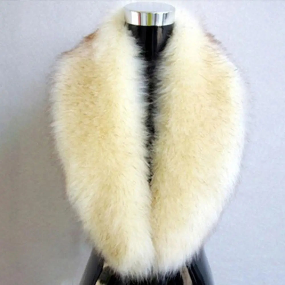 Hood Fur Scarf Imitation Fur Shawl Fake Collar Wrap Winter Scarf Large Winter Fur Collar Thick Neck Warmer Scarf Woman Luxury