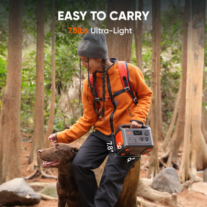 Jackery Portable Power Station Explorer 300New with 5M Extension Cord, Solar Generator for Outdoors Camping,Travel