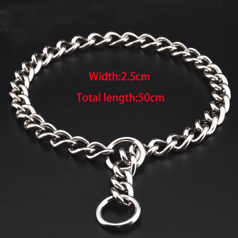 Seamless 304 Stainless Steel Dog Choke Collar Slip P Chain - Adjustable Heavy Duty Training Collar for Small  Medium Large Dogs