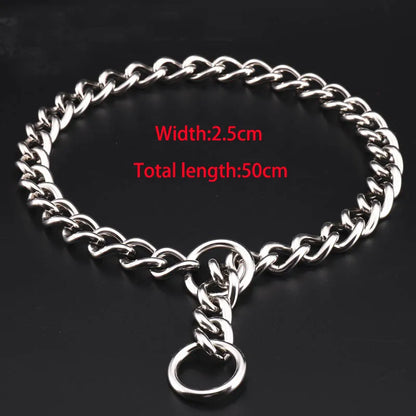 Seamless 304 Stainless Steel Dog Choke Collar Slip P Chain - Adjustable Heavy Duty Training Collar for Small  Medium Large Dogs