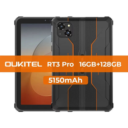 Oukitel RT3 PRO 5150mAh Battery 8"HD Display Tablet 13.9mm Ultra-Slim Profile IP68 &IP69K & MIL-STD-810H, 16(4+12)GB +128GB