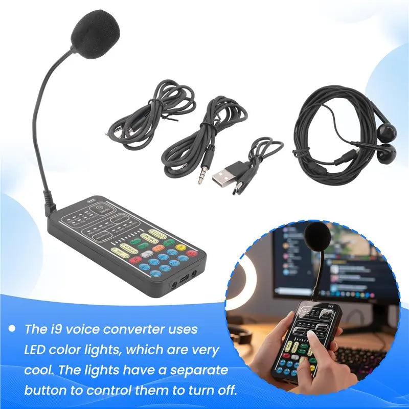 A12E-Voice Changer Handheld Microphone Voice Changer With Sound Multifunctional Effects Machine For Phone//Switch (I9)