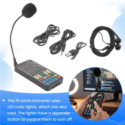 A12E-Voice Changer Handheld Microphone Voice Changer With Sound Multifunctional Effects Machine For Phone//Switch (I9)