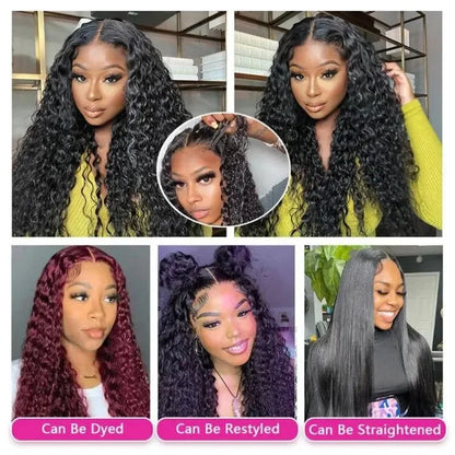 Deep Wave 13x4 Lace Front Wigs Human Hair 4x4 Glueless Transparent Lace Frontal Wig 13x6 T Part Lace Human Hair Wigs For Women