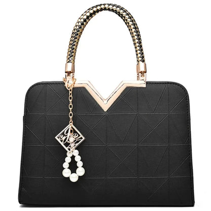 Women Handbag Patchwork Shoulder Messenger Office Work PU Leather Female Bag Ladies Luxury Fashion Elegant