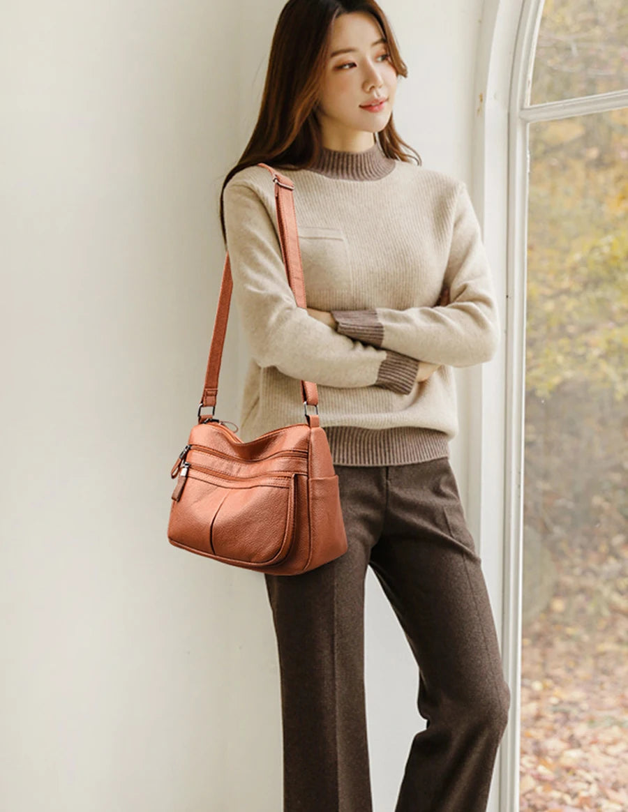 High Quality Genuine Leather Ladies Bags Fashion Purses And Handbags Famous Designer Crossbody Shoulder Bag For Women Sac A Main