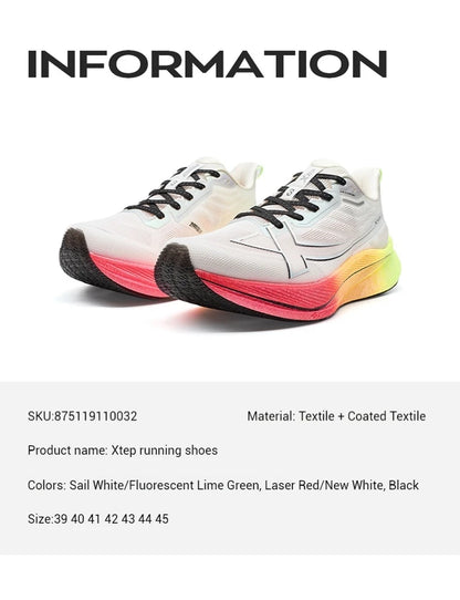 Xtep 2000km 3.0 Running Shoes For Women 2025 Spring Sneakers Cushioning Training Jogging Wear-Resistant Lightweight 875118110034