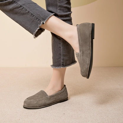 Winter Shoes Women's 2026 New Wool One-piece Women's Loafers Low Heel Fashion Casual One-Foot Slip-on Warm Ladies Shoes