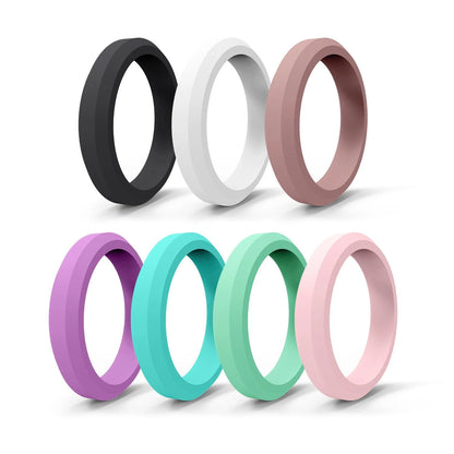 1pc Sports Hypotenuse Silicone Ring 7 Color for Women Wedding Rubber Bands Hypoallergenic Flexible Finger Rings