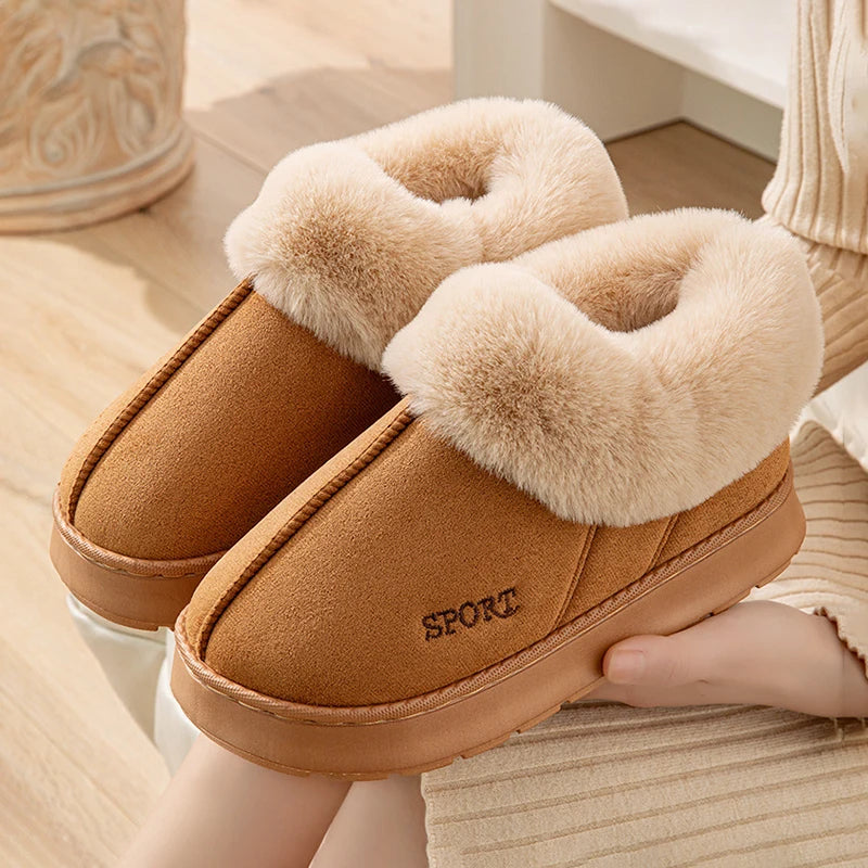 Fluffy Ankle Boots Female Winter Luxury Designer Woman Shoes Elegant Plush Women's Slippers Home Fuzzy Fur Slides Snow Booties