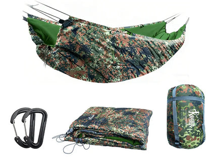 TRAVELER Bushcraft Quick-Deploy Hammock with Mosquito Net, Integrated Ridgeline & Anti-Roll Design for Wilderness Camping