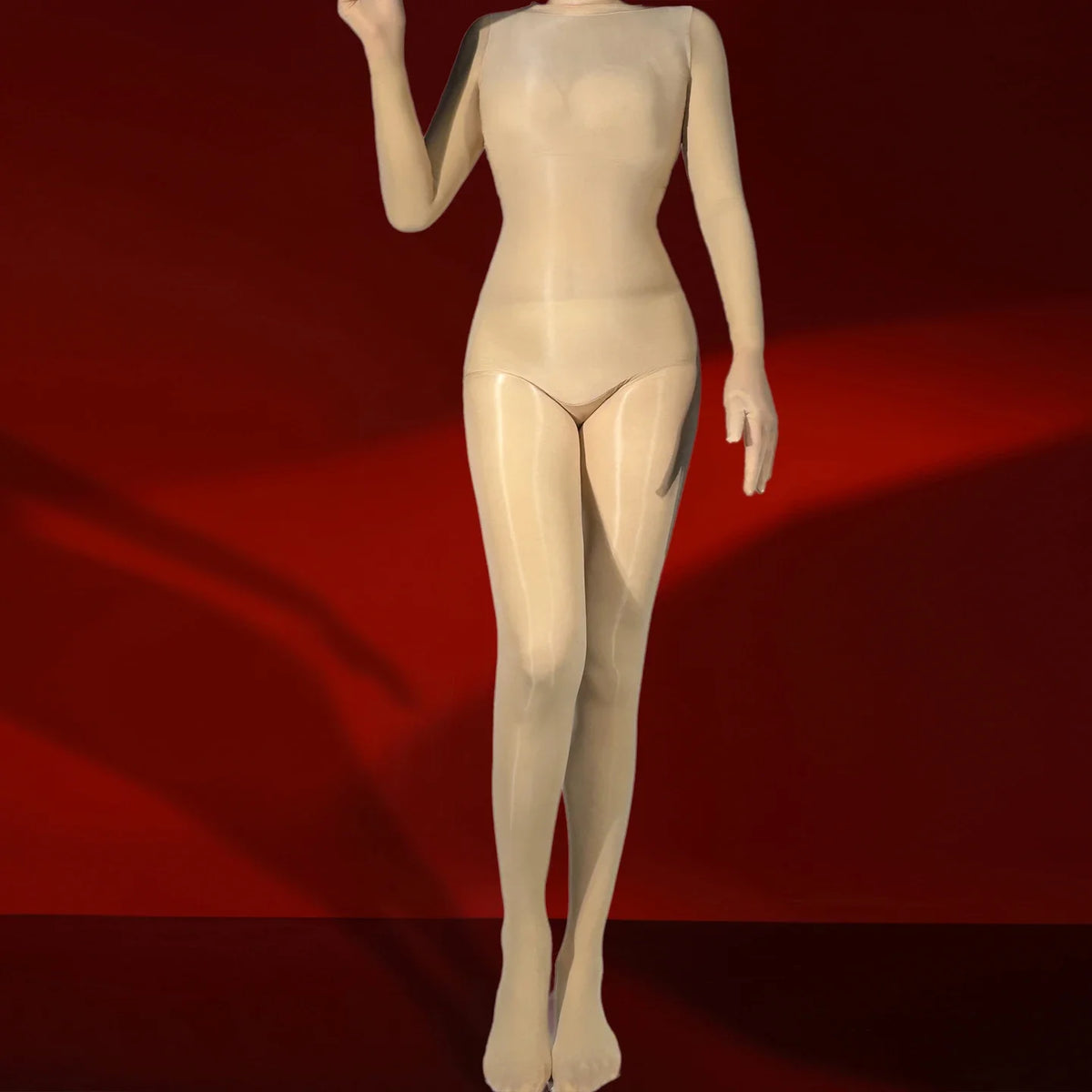 Sexy Women Five Fingers Glove Sleeve Bodysuit One Pieces Seamless Silky Oil Shiny Glossy Tights Pantyhose Yoga Shaping Jumpsuits