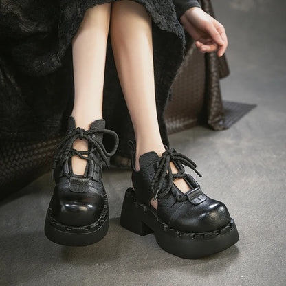 Myjyjz 7cm Cow Genuine Leather Flats Comfy Platform Wedge Fashion Flats Ankle Booties Sandals Luxury Shoes Mary Jane Pumps Women