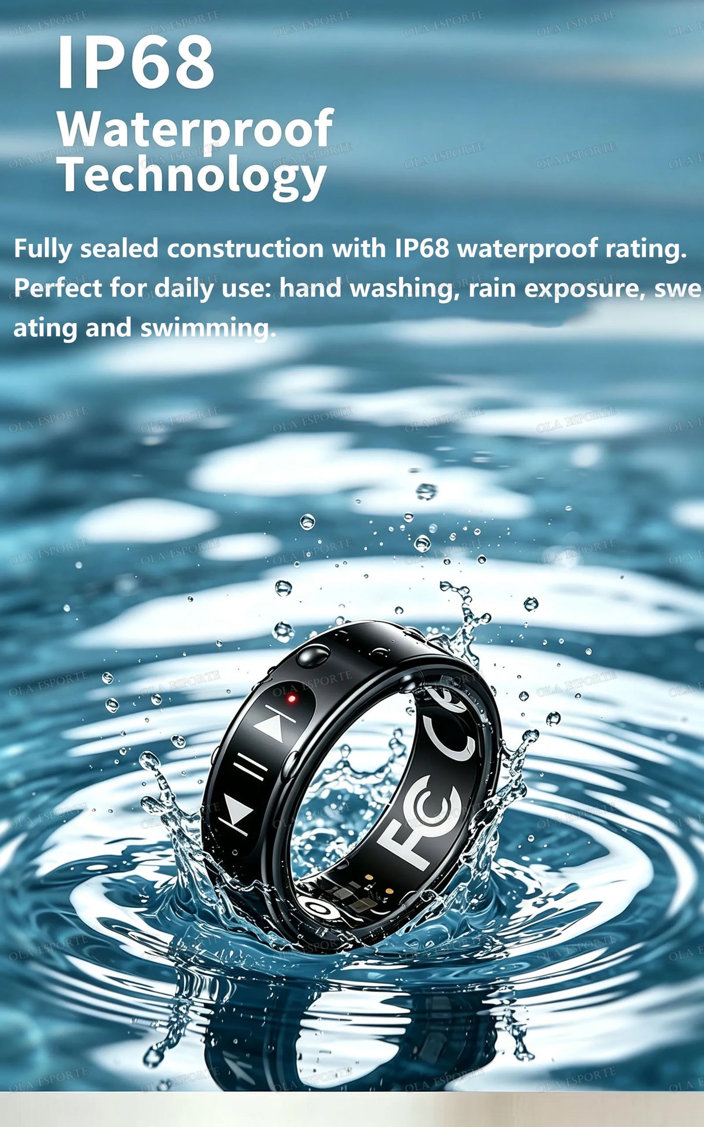 Smart Ring Video Controls,Sswipe up/down to turn pages,Music controls,Heart Rate Blood Oxygen Monitor,5ATM Waterproof Rings 2026