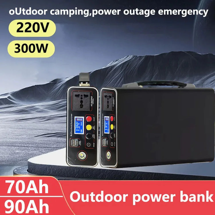 Portable Power Station 300W 220V, Solar Generator 70000mAh 90000mAh LiFePO4, Portable Battery for Camping and RV