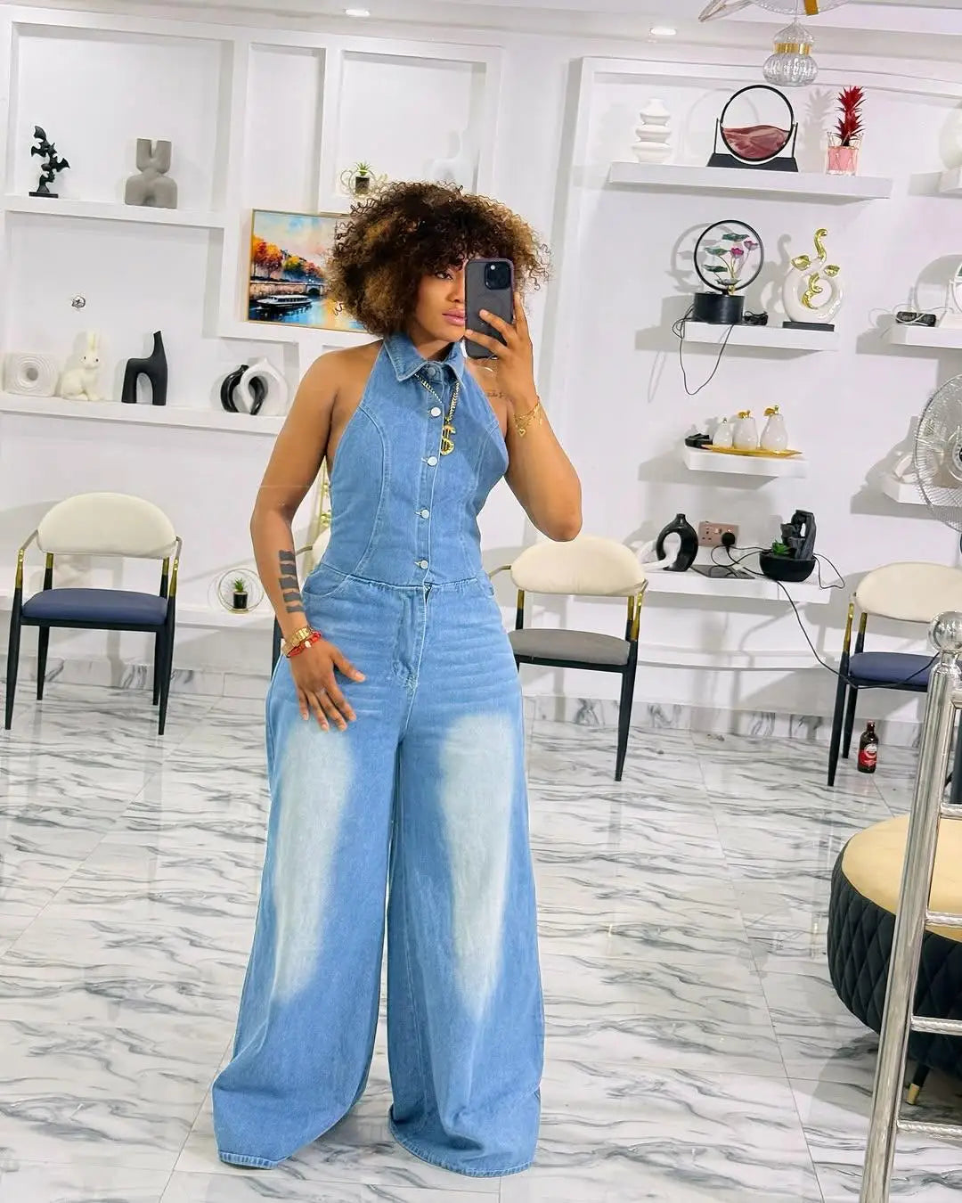 Jumpsuits Women Denim One Piece Sleeveless Overalls Wide Leg Long Pants High Waist Rompers Y2k Streetwear Jumpsuit Summer 2025